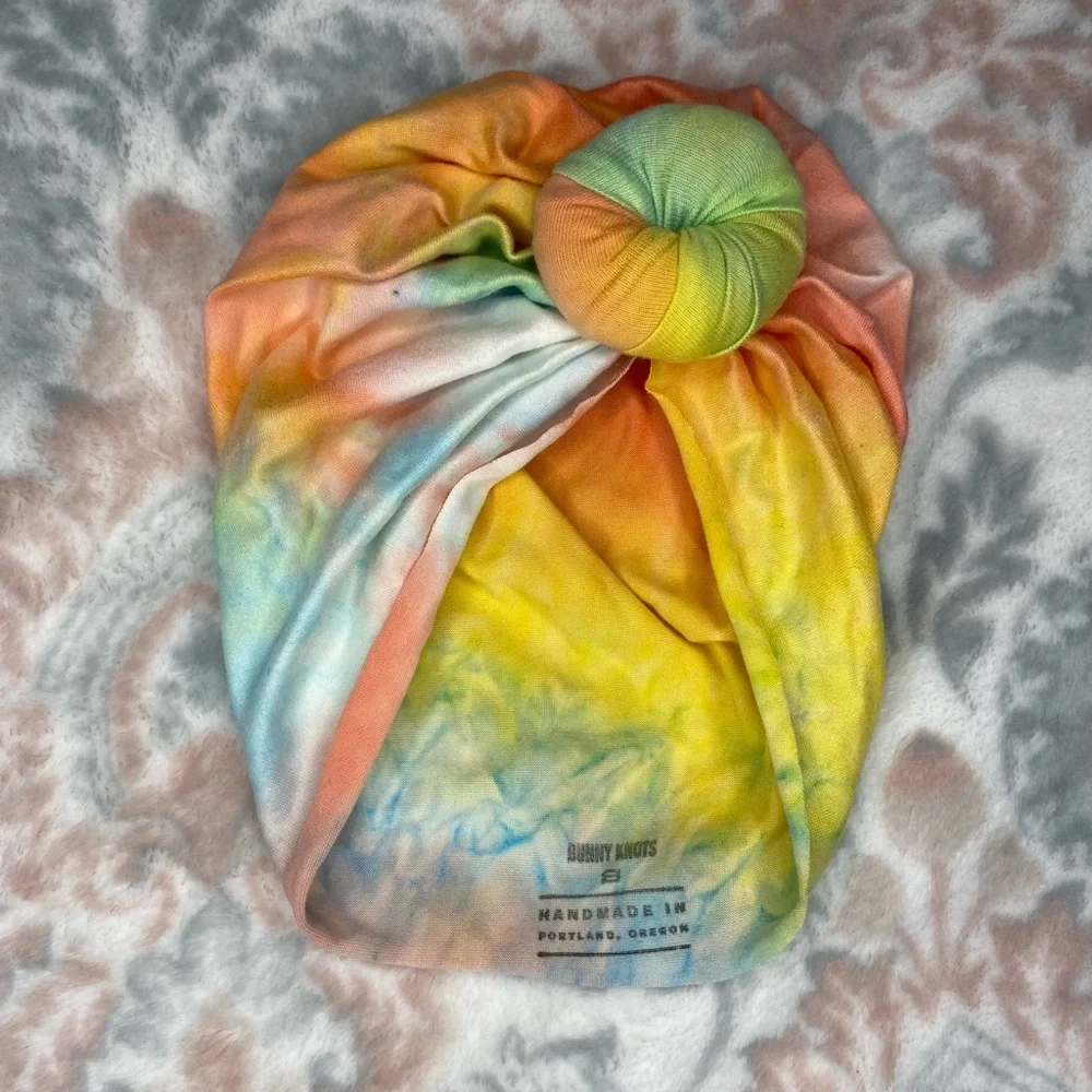 Brightly Knots Tie-Dye Kids Turban Hat